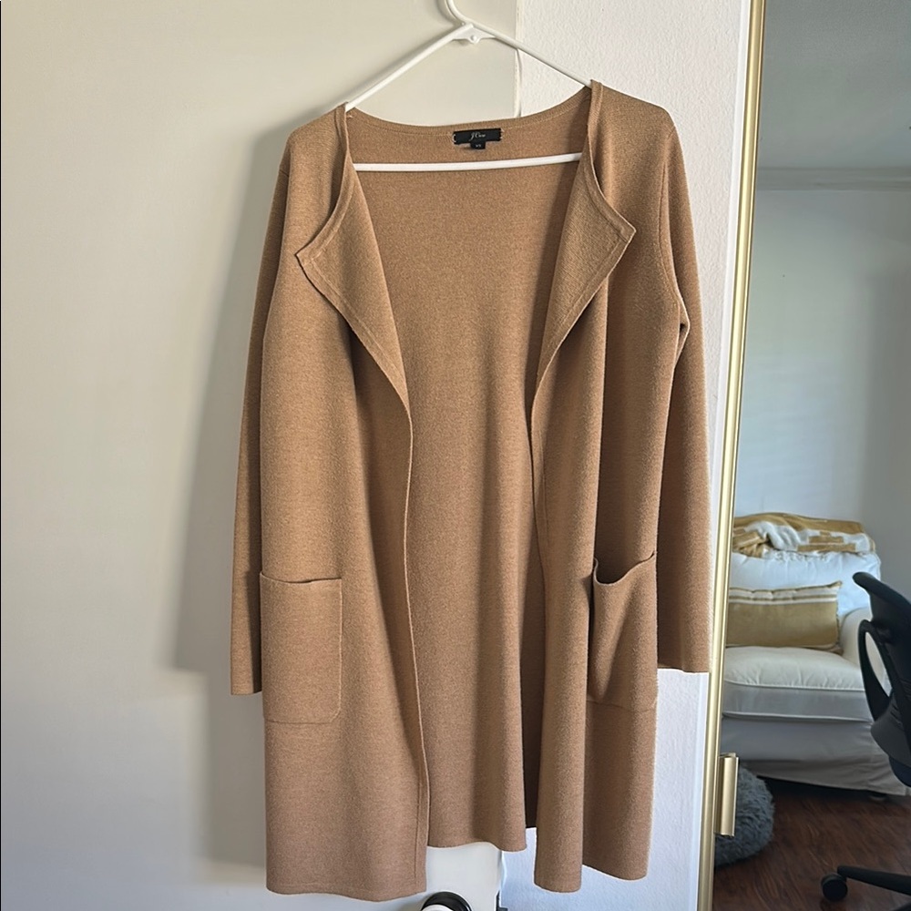 JCrew Tan Long Cardigan